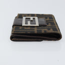 FENDI Zucca Canvas Dreifach Geldbörse Schwarz Braun Auth am10699-4