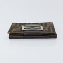 FENDI Zucca Canvas Dreifach Geldbörse Schwarz Braun Auth am10699-5