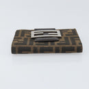 FENDI Zucca Canvas Dreifach Geldbörse Schwarz Braun Auth am10699-6