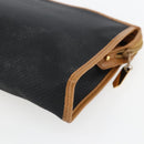 SAINT LAURENT Clutch Bag Leather Black Gold Auth am10700-15