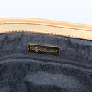 SAINT LAURENT Clutch Bag Leather Black Gold Auth am10700-9