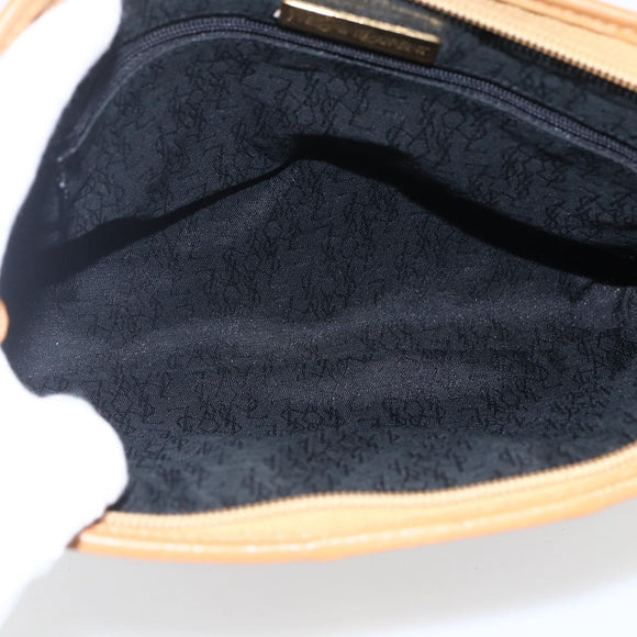 SAINT LAURENT Clutch Bag Leather Black Gold Auth am10700