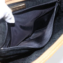 SAINT LAURENT Clutch Bag Leather Black Gold Auth am10700-11