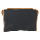 SAINT LAURENT Clutch Bag Leather Black Gold Auth am10700-2