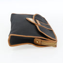 SAINT LAURENT Clutch Bag Leather Black Gold Auth am10700-4