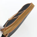 SAINT LAURENT Clutch Bag Leather Black Gold Auth am10700-5