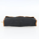 SAINT LAURENT Clutch Bag Leather Black Gold Auth am10700-6
