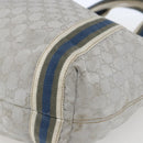 GUCCI GG Canvas Sherry Line Tote Bag Gray Silver 189669 Auth am10701-10