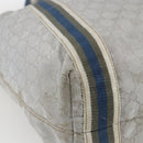 GUCCI GG Canvas Sherry Line Tote Bag Gray Silver 189669 Auth am10701-11
