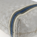 GUCCI GG Canvas Sherry Line Tote Bag Gray Silver 189669 Auth am10701-12