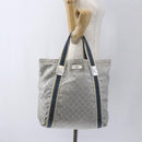 GUCCI GG Canvas Sherry Line Tote Bag Gray Silver 189669 Auth am10701-21