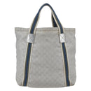 GUCCI GG Canvas Sherry Line Tote Bag Gray Silver 189669 Auth am10701-3