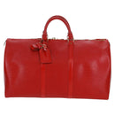 LOUIS VUITTON Epi Keepall 50 Boston Bag Red M42967 LV Auth am10702V-13