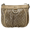 GUCCI GG Crystal Shoulder Bag Coated Canvas Gold 203257 Auth am10706-13