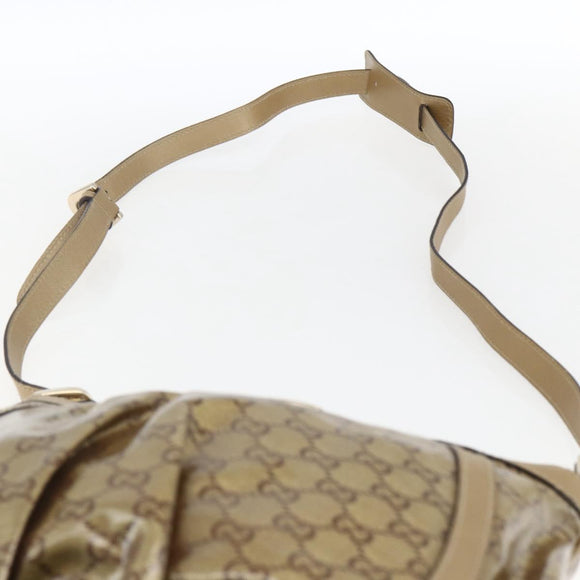GUCCI GG Crystal Shoulder Bag Coated Canvas Gold 203257 Auth am10706