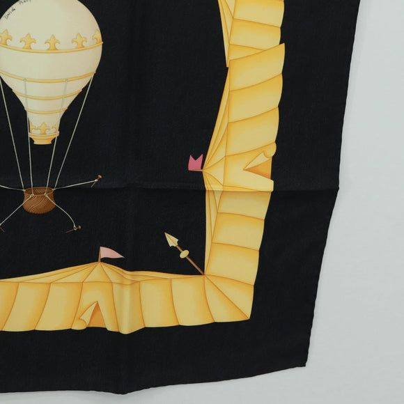 BVLGARI Scarf Silk Black Auth am10707V