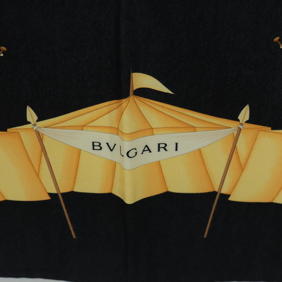 BVLGARI Scarf Silk Black Auth am10707V