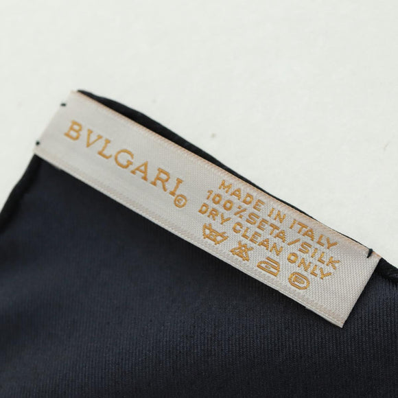 BVLGARI Scarf Silk Black Auth am10707V