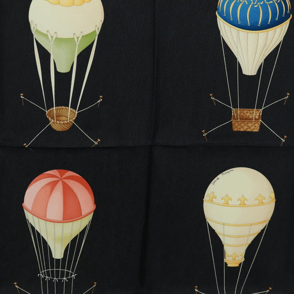 BVLGARI Scarf Silk Black Auth am10707V