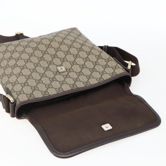 GUCCI GG Supreme Shoulder Bag PVC Beige Gold 223666 Auth am10708