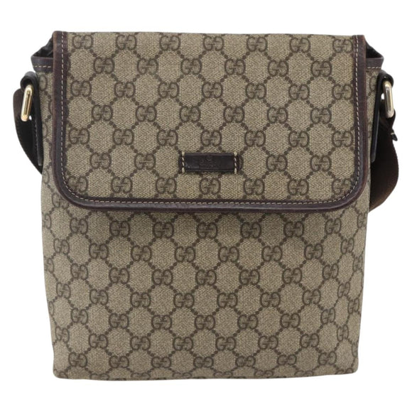 GUCCI GG Supreme Shoulder Bag PVC Beige Gold 223666 Auth am10708