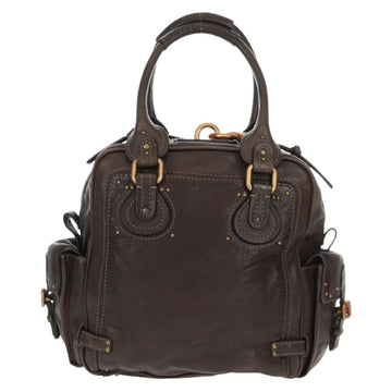 Chloe Paddington Hand Bag Leather Dark Brown Gold Silver Auth am10709V - 0