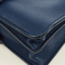 Chloe Abbey Smallday Hand Bag Leather 2way Blue Gold Silver Auth am10710V-19
