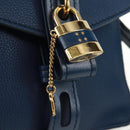 Chloe Abbey Smallday Hand Bag Leather 2way Blue Gold Silver Auth am10710V-20