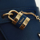 Chloe Abbey Smallday Hand Bag Leather 2way Blue Gold Silver Auth am10710V-21