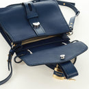 Chloe Abbey Smallday Hand Bag Leather 2way Blue Gold Silver Auth am10710V-22