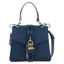 Chloe Abbey Smallday Hand Bag Leather 2way Blue Gold Silver Auth am10710V-13
