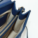 Chloe Abbey Smallday Hand Bag Leather 2way Blue Gold Silver Auth am10710V-24