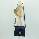 Chloe Abbey Smallday Hand Bag Leather 2way Blue Gold Silver Auth am10710V-28