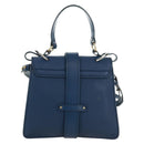 Chloe Abbey Smallday Hand Bag Leather 2way Blue Gold Silver Auth am10710V-2