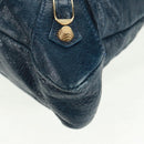 BALENCIAGA Giant Town Hand Bag Leather 2way Blue Gold Auth am10713SAV-18