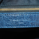 BALENCIAGA Giant Town Hand Bag Leather 2way Blue Gold Auth am10713SAV-21