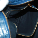 BALENCIAGA Giant Town Hand Bag Leather 2way Blue Gold Auth am10713SAV-25