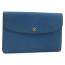 LOUIS VUITTON Epi Montaigne 23 Clutch Bag Blue M52665 LV Auth am10715-1
