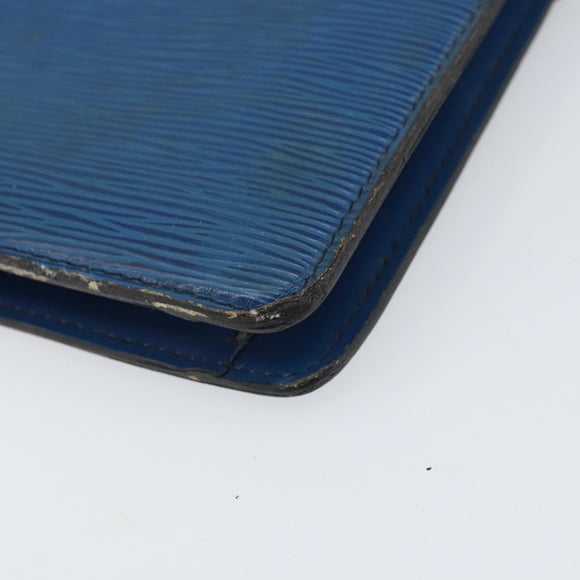 LOUIS VUITTON Epi Montaigne 23 Clutch Bag Blue M52665 LV Auth am10715