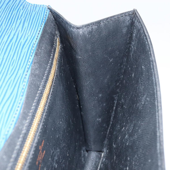 LOUIS VUITTON Epi Montaigne 23 Clutch Bag Blue M52665 LV Auth am10715