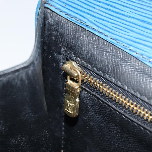 LOUIS VUITTON Epi Montaigne 23 Clutch Bag Blue M52665 LV Auth am10715