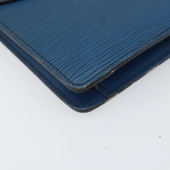LOUIS VUITTON Epi Montaigne 23 Clutch Bag Blue M52665 LV Auth am10715