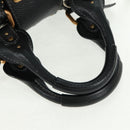 Chloe Paddington Hand Bag Leather 2way Black Gold Silver Auth am10718SV-7