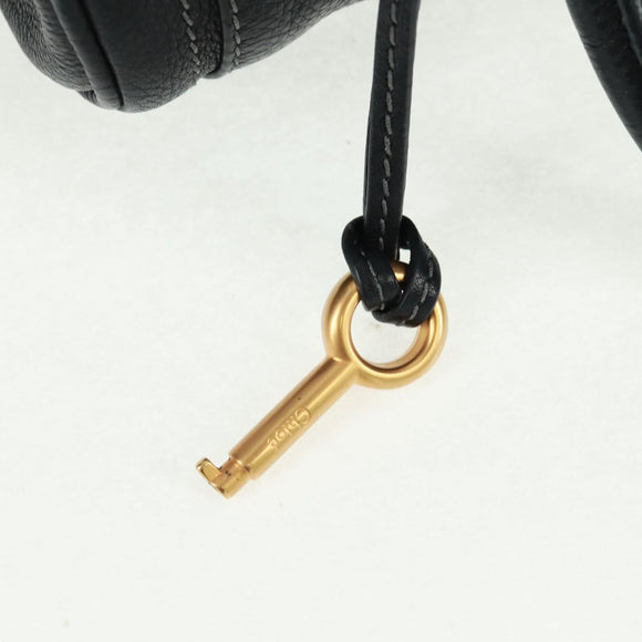 Chloe Paddington Hand Bag Leather Black Gold Silver Auth am10719SV