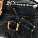 Chloe Paddington Hand Bag Leather Black Gold Silver Auth am10719SV-19