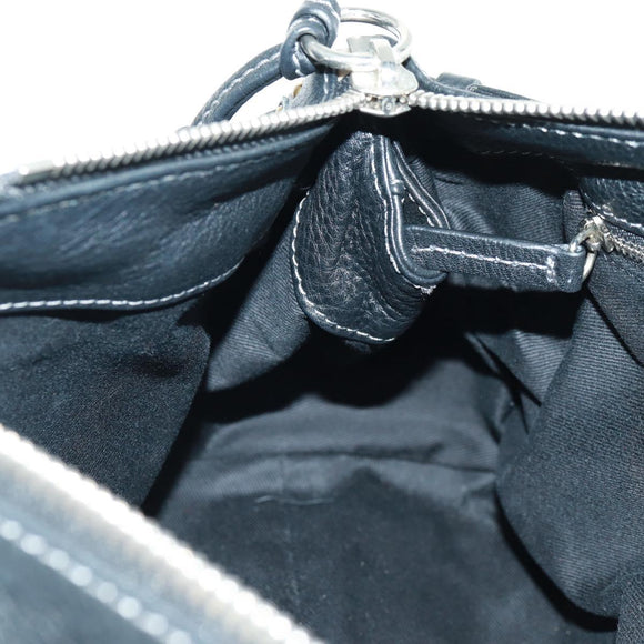 Chloe Paddington Hand Bag Leather Black Gold Silver Auth am10719SV