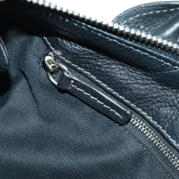 Chloe Paddington Hand Bag Leather Black Gold Silver Auth am10719SV