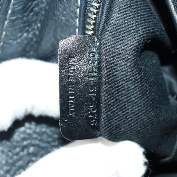 Chloe Paddington Hand Bag Leather Black Gold Silver Auth am10719SV