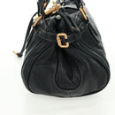 Chloe Paddington Hand Bag Leather Black Gold Silver Auth am10719SV-3