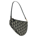 Christian Dior Trotter Canvas Saddle Accessory Pouch PVC Black Auth am10720SV-1